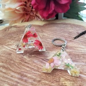 Handmade Resin Art Keychain Initial $9